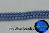 CLU102 15.5 inches 8mm round blue luminous stone beads