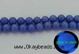 CLU116 15.5 inches 16mm round blue luminous stone beads