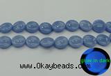 CLU135 15.5 inches 18mm flat round blue luminous stone beads