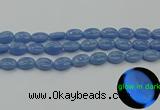 CLU141 15.5 inches 10*14mm oval blue luminous stone beads