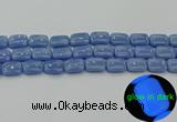 CLU162 15.5 inches 12*16mm rectangle blue luminous stone beads