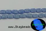 CLU167 15.5 inches 15*20mm rectangle blue luminous stone beads