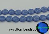 CLU176 15.5 inches 20mm flat round blue luminous stone beads