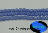 CLU191 15.5 inches 10*10mm square blue luminous stone beads