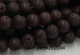 CLV203 15.5 inches 12mm round coffee natural lava beads wholesale