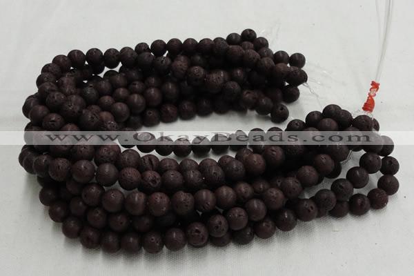 CLV205 15.5 inches 16mm round coffee natural lava beads wholesale