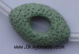 CLV28 16.5 inches 20*32mm oval green natural lava beads wholesale