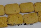 CLV302 15.5 inches 15*20mm rectangle lava beads wholesale