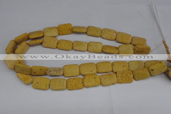 CLV302 15.5 inches 15*20mm rectangle lava beads wholesale