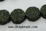 CLV400 15.5 inches 6*15mm coin dyed lava beads wholesale