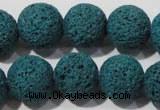 CLV456 15.5 inches 16mm round dyed blue lava beads wholesale