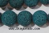 CLV457 15.5 inches 18mm round dyed blue lava beads wholesale