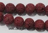 CLV469 15.5 inches 10mm round dyed red lava beads wholesale