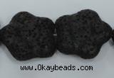 CLV47 15 inches 8*26mm star black natural lava beads wholesale