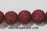 CLV473 15.5 inches 18mm round dyed red lava beads wholesale