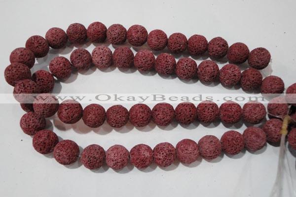 CLV473 15.5 inches 18mm round dyed red lava beads wholesale