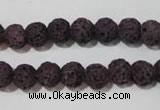 CLV476 15.5 inches 8mm round dyed purple lava beads wholesale