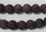 CLV477 15.5 inches 10mm round dyed purple lava beads wholesale