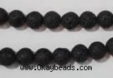 CLV484 15.5 inches 8mm round black lava beads wholesale