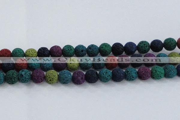 CLV523 15.5 inches 10mm round mixed lava beads wholesale