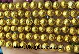 CLV534 15.5 inches 6mm round plated lava beads wholesale