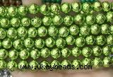 CLV536 15.5 inches 6mm round plated lava beads wholesale