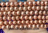 CLV552 15.5 inches 10mm round plated lava beads wholesale