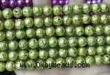 CLV555 15.5 inches 10mm round plated lava beads wholesale