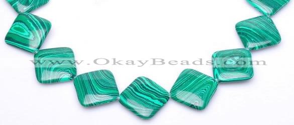 CMA10 15.5 inches 31mm rhombus imitate malachite beads wholesale