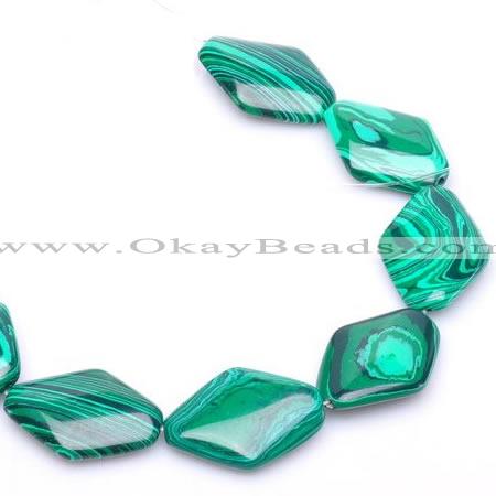 CMA11 23*30mm rhombus imitate malachite gemstone beads Wholesale