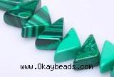 CMA12 7*8*16mm triangle imitate malachite beads Wholesale