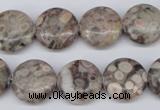 CMB09 15.5 inches 16mm flat round natural medical stone beads