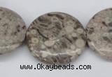 CMB14 15.5 inches 30mm flat round natural medical stone beads