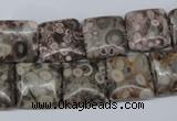 CMB19 15.5 inches 14*14mm square natural medical stone beads