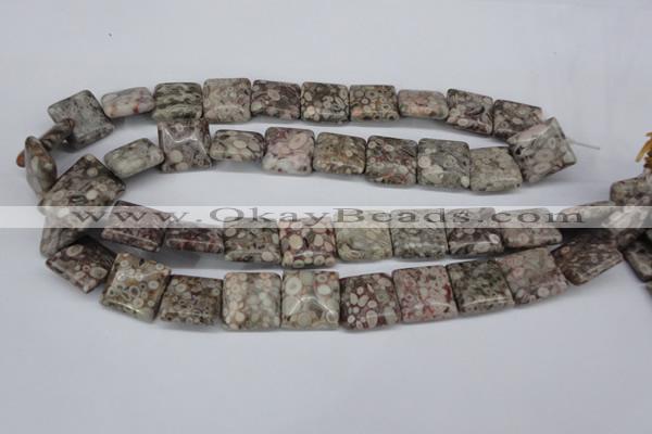 CMB21 15.5 inches 18*18mm square natural medical stone beads