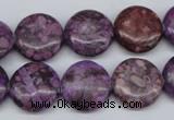 CMB31 15.5 inches 16mm flat round dyed natural medical stone beads