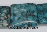 CMB55 15.5 inches 30*30mm square dyed natural medical stone beads