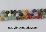 CME109 15.5 inches 12mm faceted nuggets mixed gemstone beads