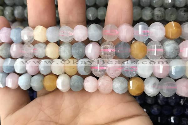 CME205 15.5 inches 7*9mm - 8*10mm pumpkin morganite beads