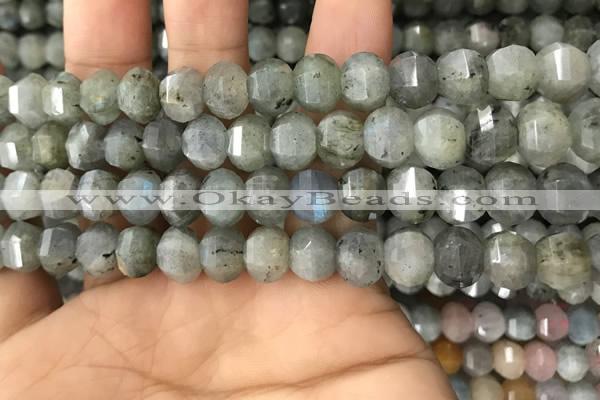 CME210 15.5 inches 7*9mm - 8*10mm pumpkin labradorite beads