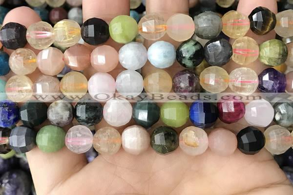 CME254 15.5 inches 7*9mm - 8*10mm pumpkin mixed gemstone beads