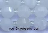 CME341 15 inches 8mm pumpkin blue chalcedony beads