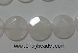 CME50 15.5 inches 15mm faceted coin rose quartz gemstone beads