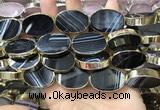 CME520 12 inches 18*28mm - 20*30mm oval banded agate beads