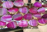 CME528 12 inches 18*28mm - 20*30mm flat teardrop banded agate beads