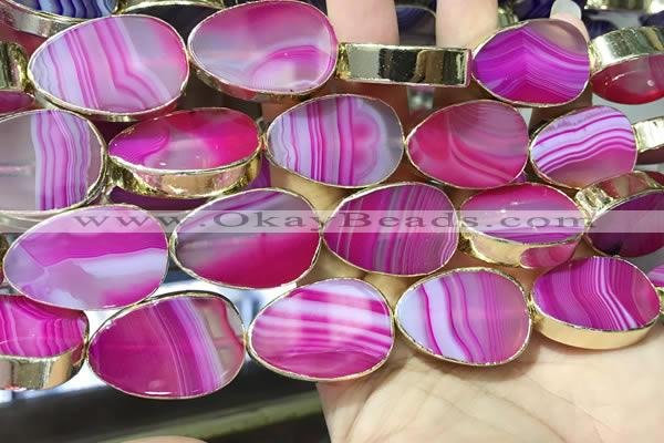 CME528 12 inches 18*28mm - 20*30mm flat teardrop banded agate beads