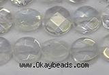 CME60 15.5 inches 10mm faceted coin plated white crystal beads