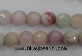 CMG124 15.5 inches 12mm faceted round natural morganite beads