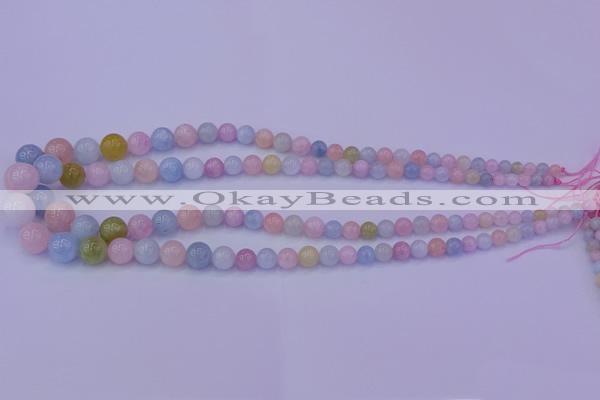 CMG149 15.5 inches 5mm - 14mm round natural morganite gemstone beads