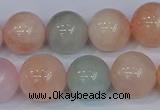 CMG175 15.5 inches 14mm round morganite gemstone beads wholesale